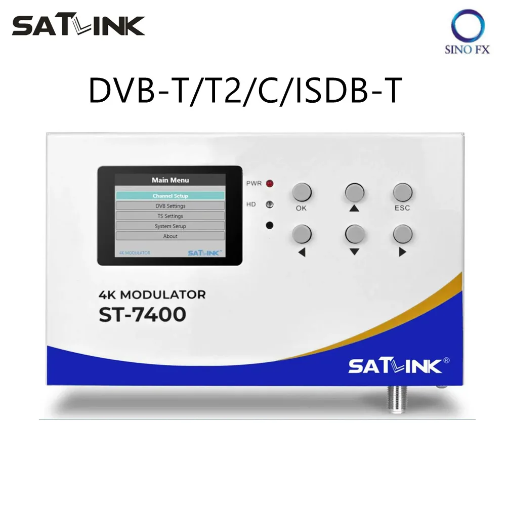 SATLINK ST-7400 All Standard 4K Digital Modulator HDMI & IPTV to RF Output H.265 HEVC DVB-T2/T/C/ISDB-T Compatibility
