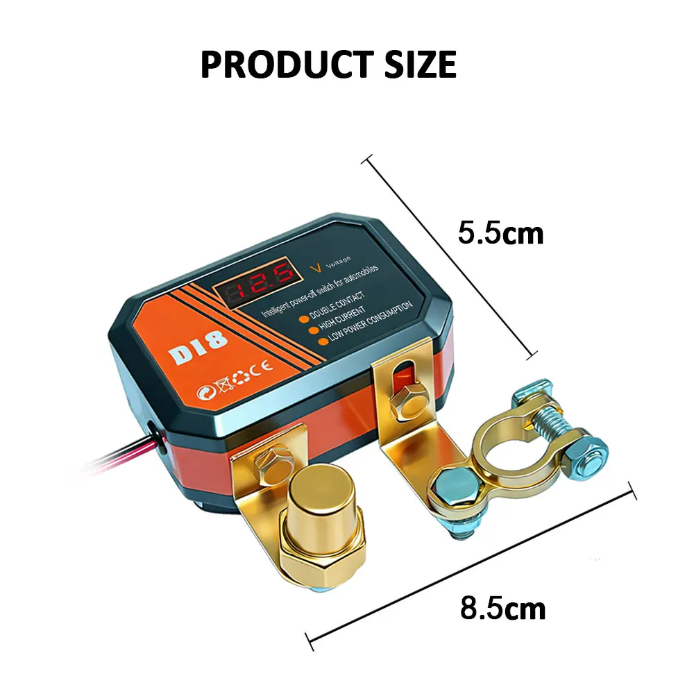 12V Car Battery Anti-Leakage Power-Off Switch 250A Kill Switch Remote Controlled Type With Led Voltage Display For Car Boat RV