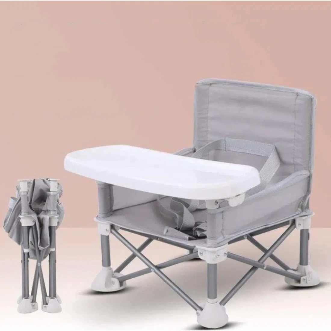 Outdoor Foldable Portable Compact Baby Chair With Safe Belt Good Aluminium Alloy Chair For Travel Camping Picnics High Quality