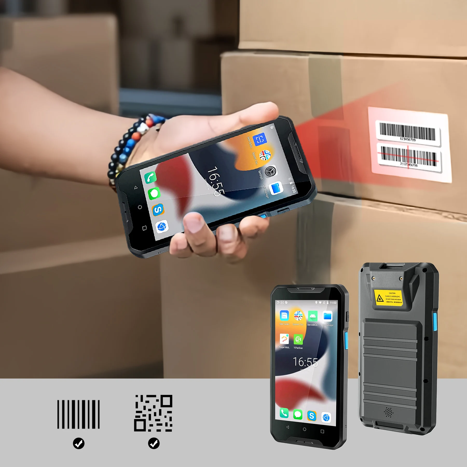 High Quality 5.0 Inch PDA YK917 Rugged Android Smart Terminal 2D Barcode Scanner WIFI For Bluetooth USB Mobile Industrial RFID