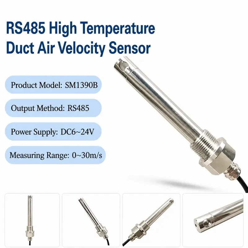 High Precision Industrial Anemometer 4-20mA Wind Speed Air Volume Sensor Transmitter Pipeline Measuring Instrument