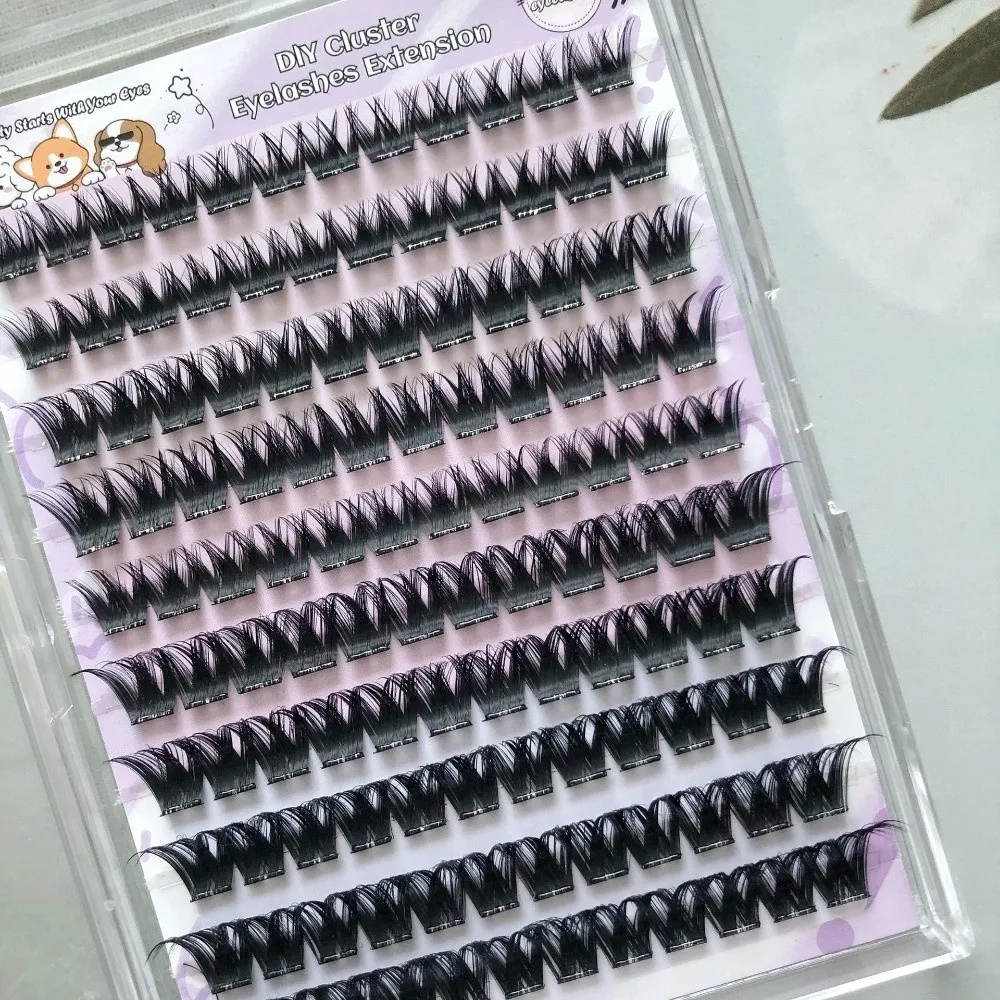 10/20/32Rows Curvature D Dense Grafted False Eyelashes Mixed Length 12-16MM Thick Grafting Fake Eyelashes Makeup Natural
