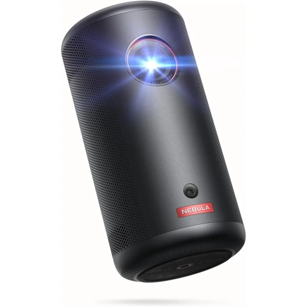 Capsule 3 GTV Projector, 1080P Smart Mini Projector, 2.5 Hours of Playtime, 120-Inch Display, Dolby Digital, Ultra Portable