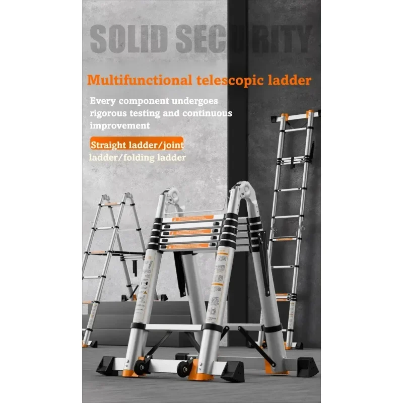 #Aluminum Alloy Heavy Duty Telescopic Ladder Multifunctional Foldable Portable For Home Industrial Use Factory Direct