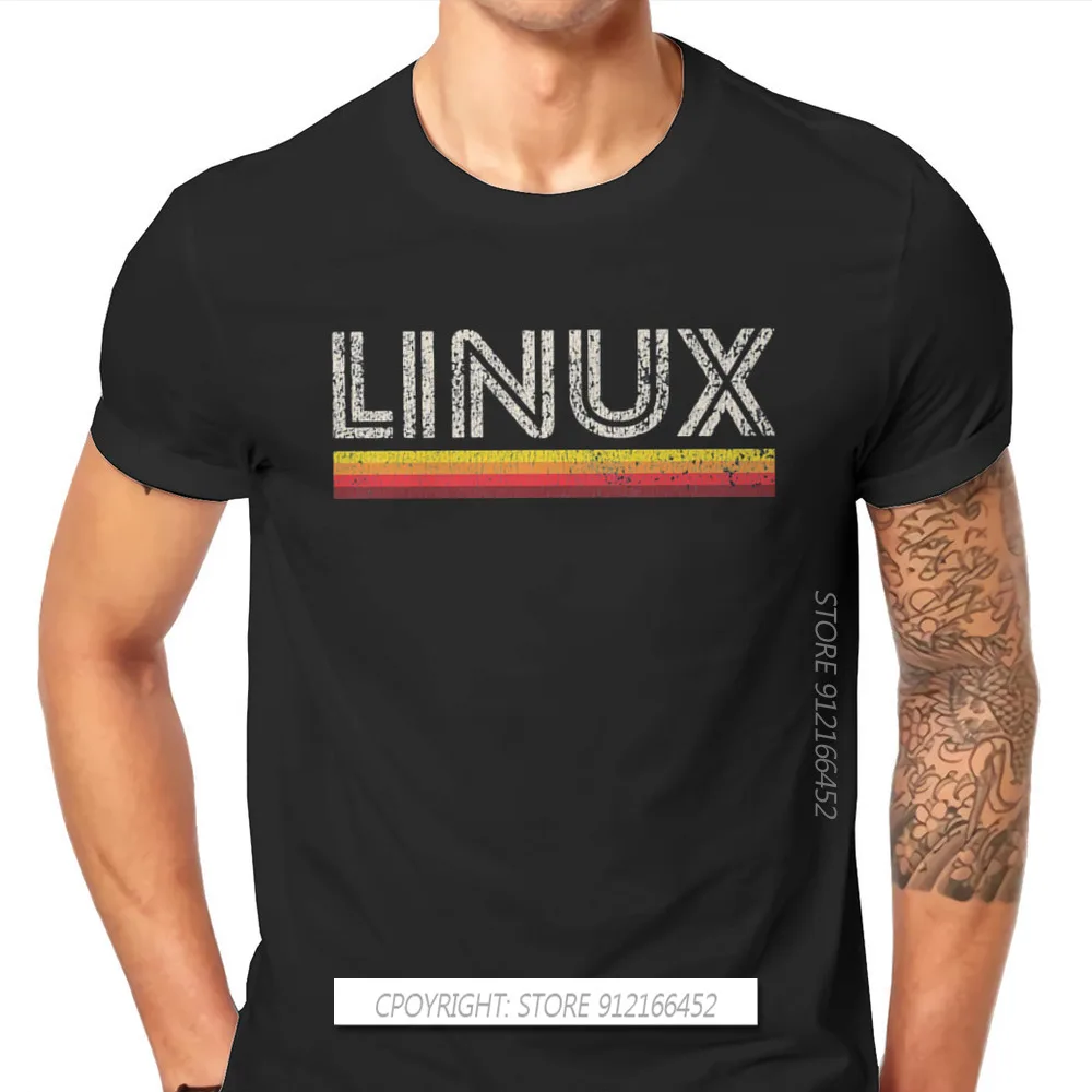 Retro Hip Hop TShirt Linux Operating System Tux Penguin Leisure Size XS-3XL T Shirt Hot Sale T-Shirts For Adult