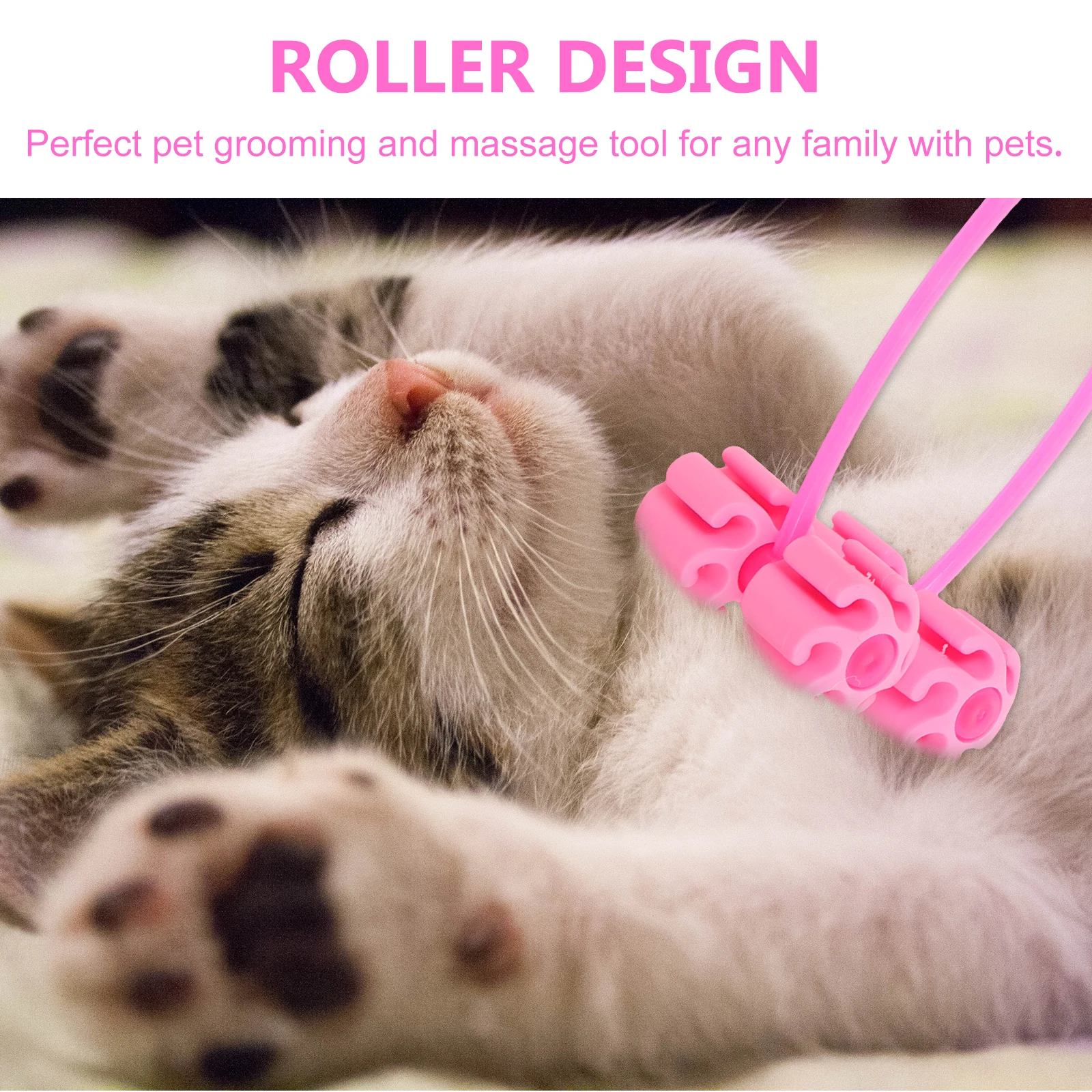 

Cat Massage Grooming Tool Smooth Surface Pet Hair-Free Roller For Puppy Dog Size S Face Legs Stomach Relief Blood