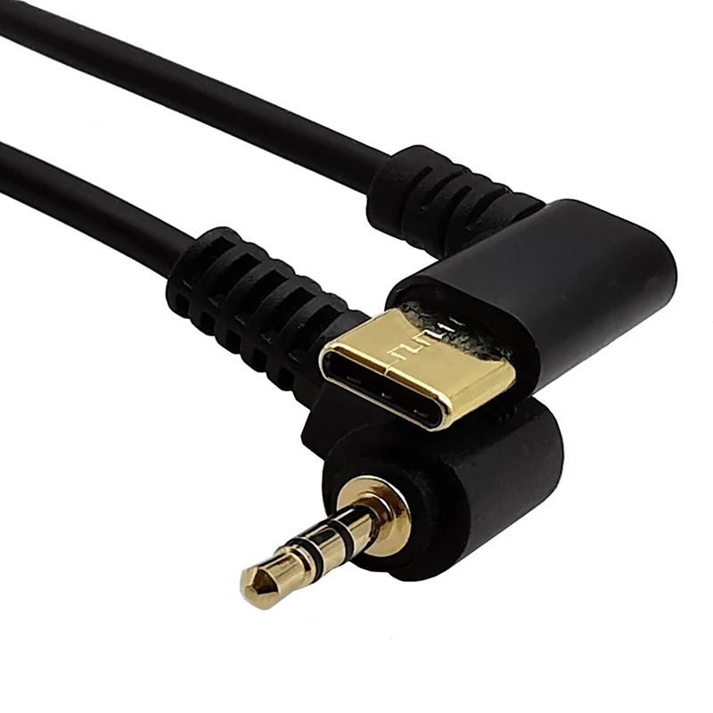 1PC Type-c to 2.5/3.5mm male gold-plated elbow audio adapter cable for mobile phone, car AUX speaker, headphone connection cable