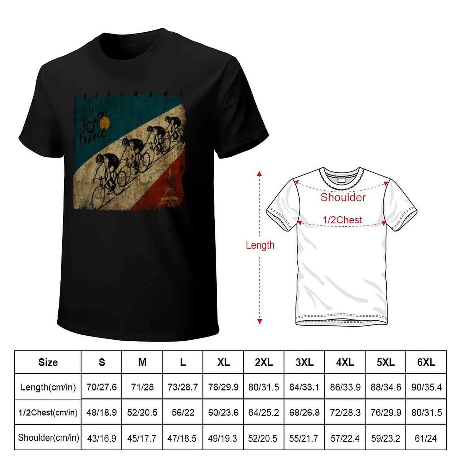 Vintágé áésthétic // Kráftwérk Tóúr Dé Fráncé T-Shirt Lightweight Casual Summer T-Shirt