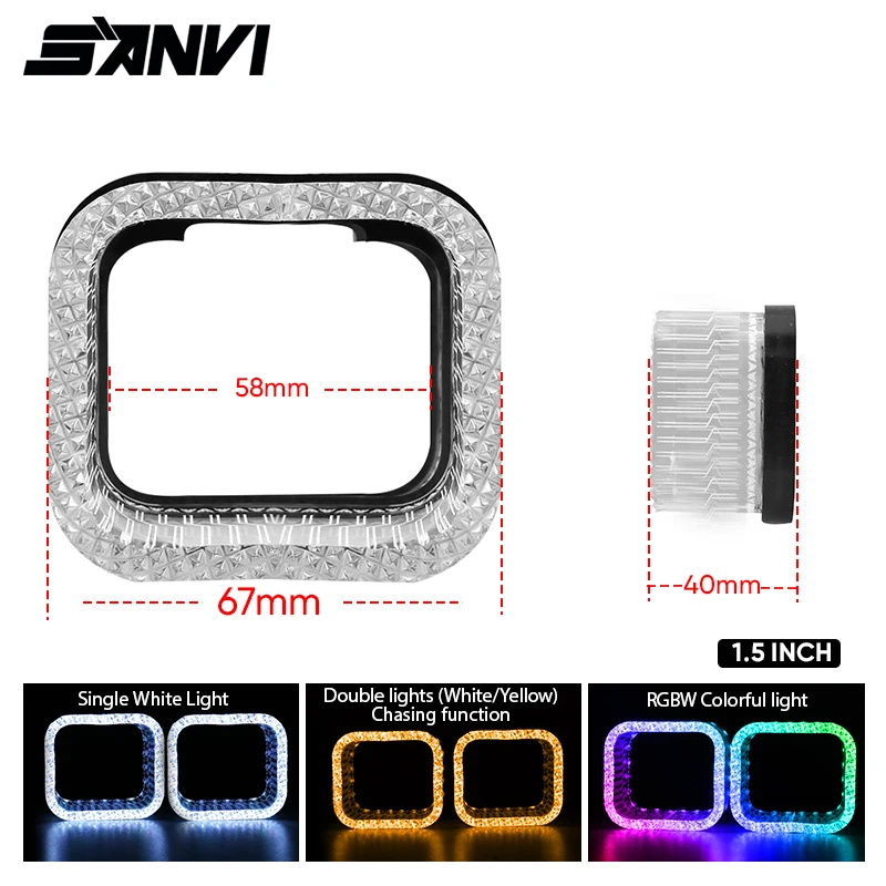 

SANVI 1,5-дюймовые светодиодные ангельские глаза для мини-модуля Bi Led 1,5-дюймовые автомобильные светодиодные фонари указатели поворота DRL Angel Eyes для объектива проектора