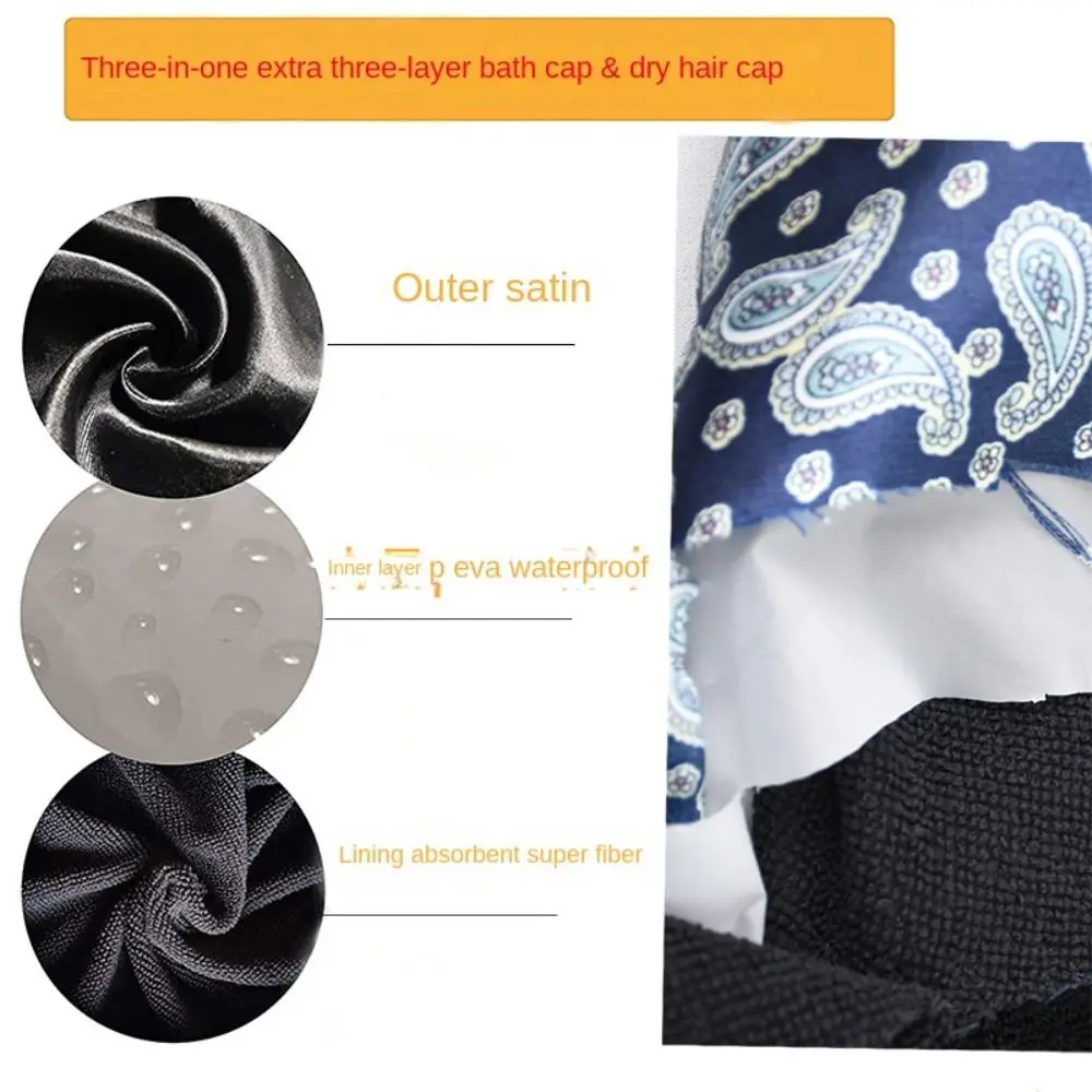 New Triple Layer Waterproof EVA Exterior Sleeping Hat Bath Showering Accessories Hair Beanie Bonnet Bath Hair Caps Shower Cap