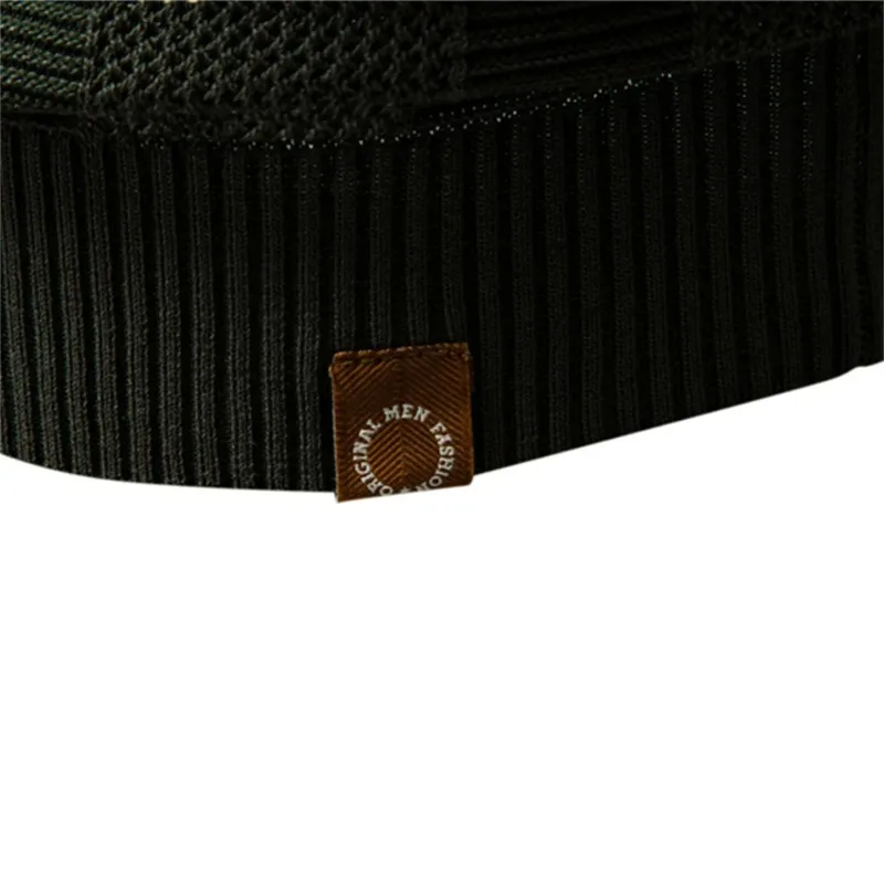 Men's Solid & Striped Mesh Polo Shirt - Breathable Knit Casual Top with Turn-Down Collar
