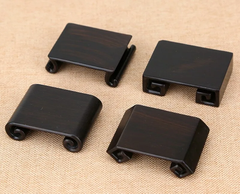 

4 Pcs Miniature Ebony Wood Display Stand Rack Craft Art Statue Base