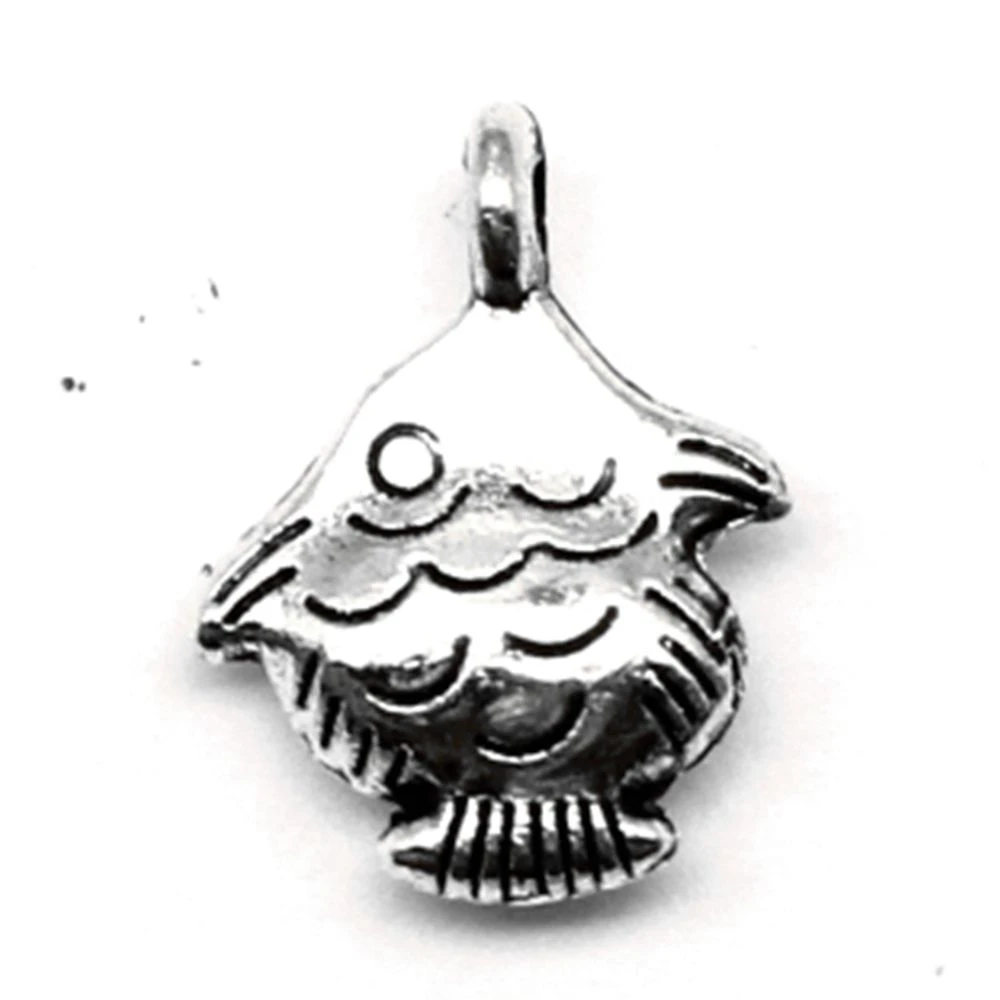 10pcs 12x15mm Fish Charms Pendant Necklac Handmade Kids Jewelri Make Antique Silver Color