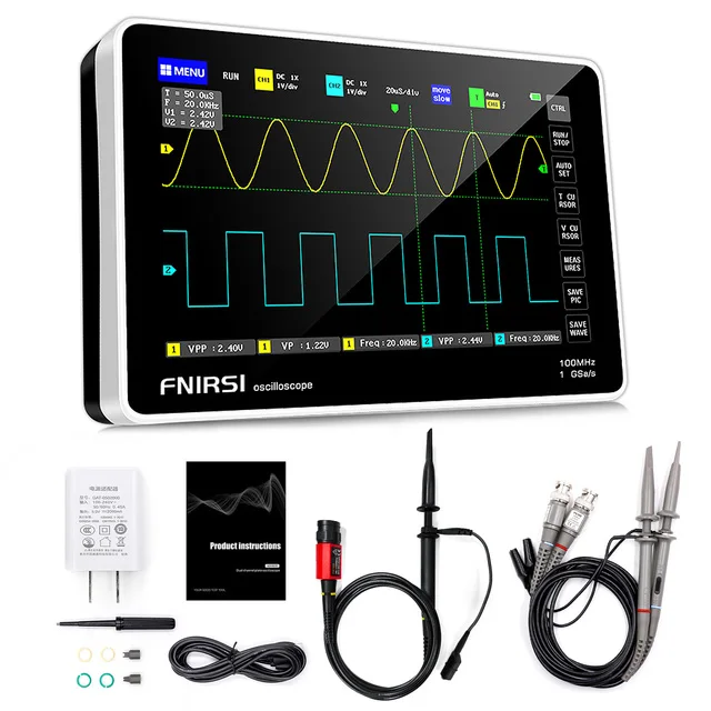 -1013D P4100 Digital Tablet Oscilloscope Dual Channel 100M Bandwidth 1GS Sampling Rate Mini Tablet Digital Oscilloscope