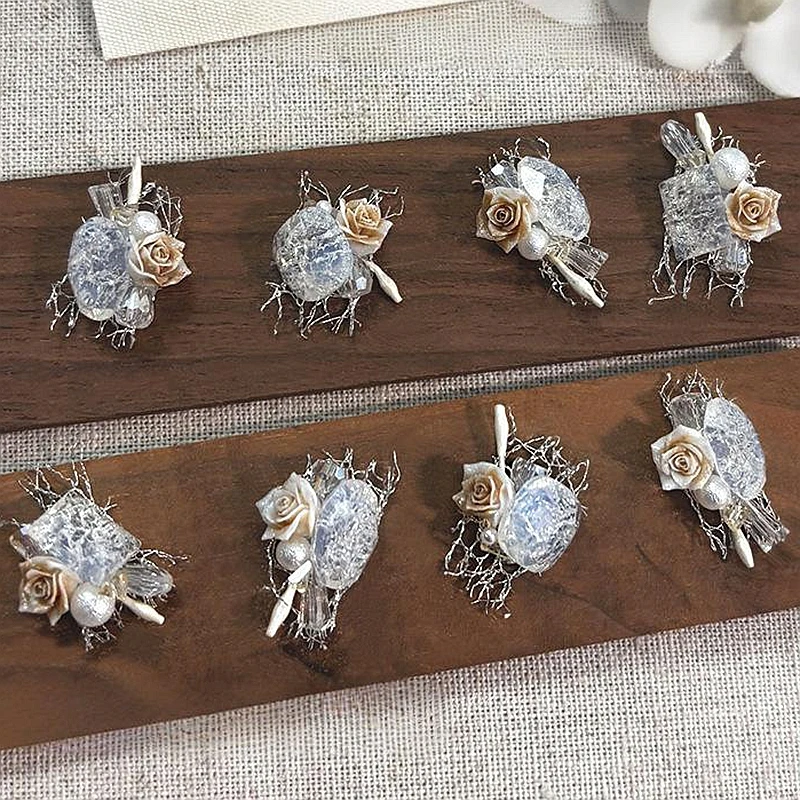 

5PCS Ice Crack Crystal Nail Art Rhinestone Gem Pile Charms Pearl Accessories Resin Flower For Nails Decoration Manicure Supplies