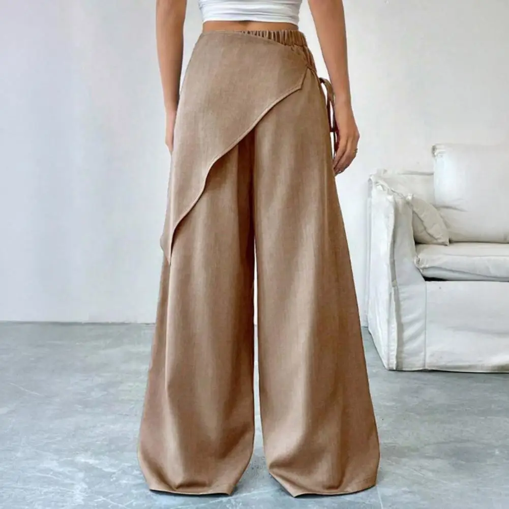 Irregular Suit Women's Loose Thin High-end Capris Wide Leg Trousers Pure Color Elastic Waist Casual Pants view 2