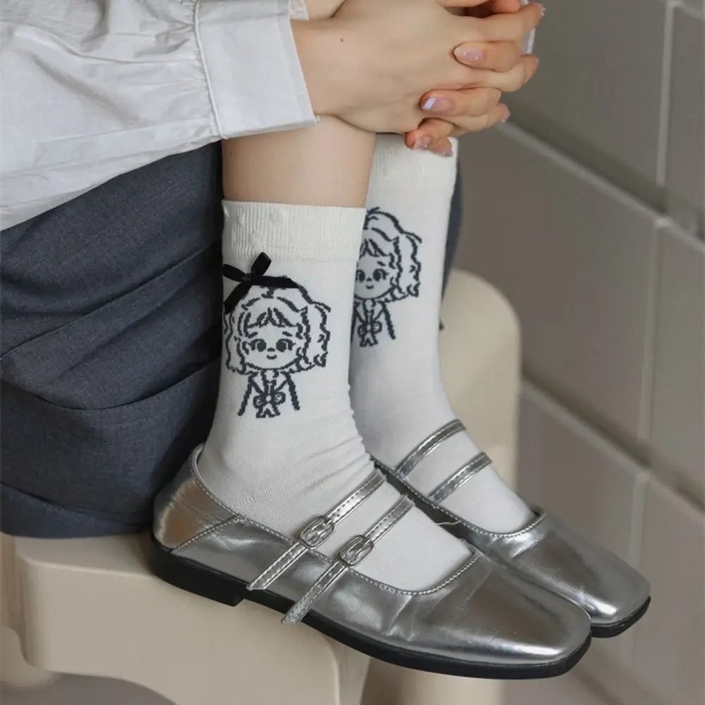 

3Pairs Soft Solid Color Cotton Cartoon Socks Line Girl Breathable Printed Short Socks Ankle Hosiery Stockings Tube Scok Winter
