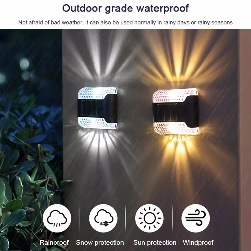 

Solar LED Light Outdoor Waterproof Garden Decoration Wall Lamp Smart Light Control Sense Courtyard Balcony Fence Solar Lights