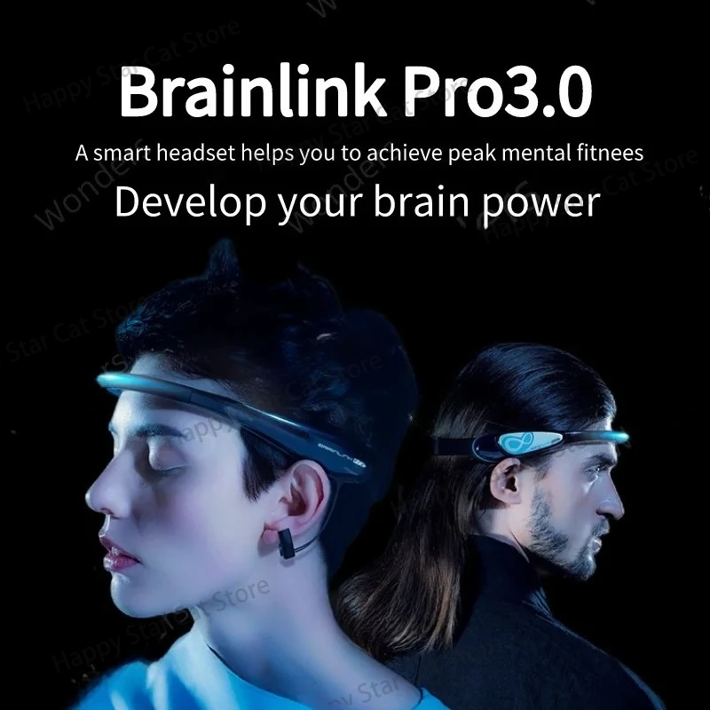 New Brainlink Pro Brainwave EEG Headband for Neuro-feedback Mind Control Smart Headset with Heart Rate Sensor Emotion Detection