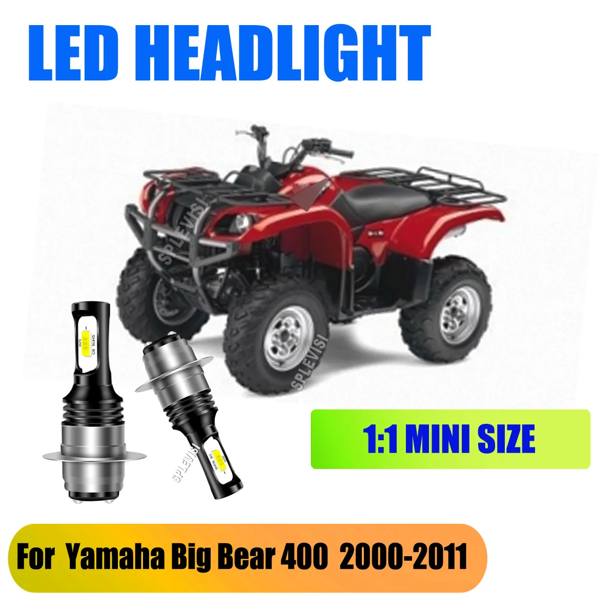 

6000K White H6 H6M P15D LED Headlights-displacing your old stock bulbs Fit For Yamaha Grizzly 660 2002 2003 2004 2005 2006-2008
