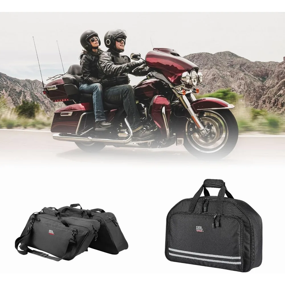 

saddlebag liners bundle with upgraded tour pack organizer compatible with touring models