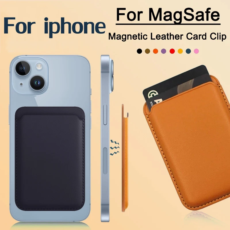 

For Magsafe Magnetic Leather Slot Card Holder Wallet Case For iPhone 14 13 12 Pro Max Plus For Samsung S23 S22 Ultra Accessories