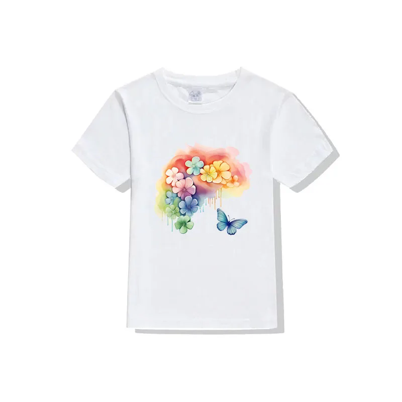 Spring Butterfly Pattern With  flower Theme hat Iron-on Transfer Sticker,Inspirational Design Heat Press Decal,For DIY Clothing