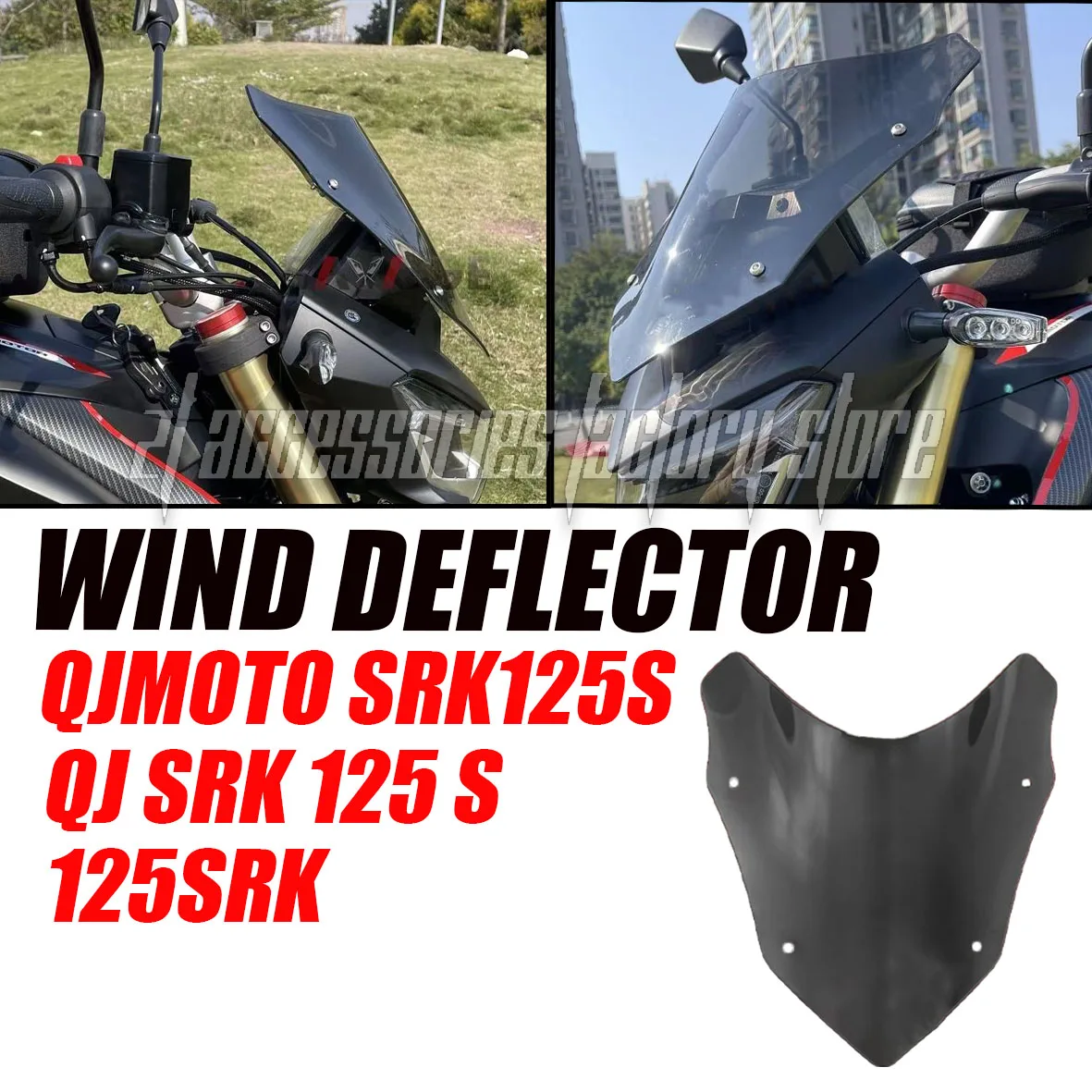 

Motorcycle accessories windshield double bubble windshield fairing suitable for QJMOTOR SRK125S 125 SRK QJ SRK 125 S