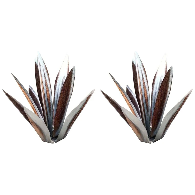 

2X деревенская скульптура Текилы, металлическая агава своими руками, деревенская ручная роспись металлическая агава, художественное украшение для сада и двора 65 см