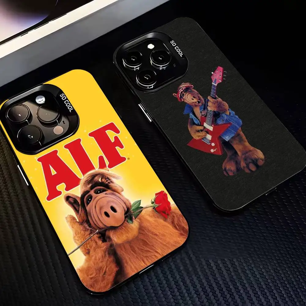 

F-Family C-Comedy TV Series ALF Phone Case For iPhone17,16,15,14,13,12,11,Pro,MAX White Matte Shockproof Cover