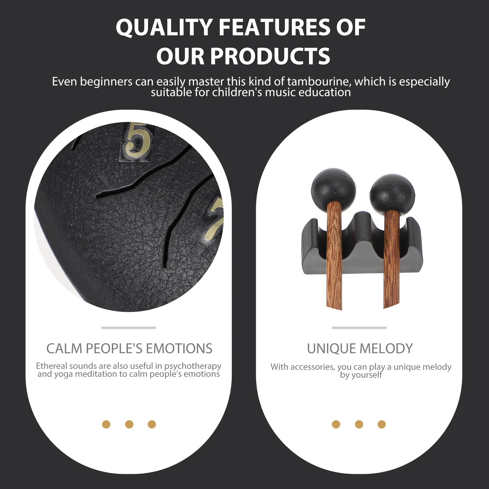 

1Set Carbon Steel Tongue Drum Hand Drum Set Ethereal Percussion Instrument Exquisite Craftsmanship Clear Sound Portable Musical