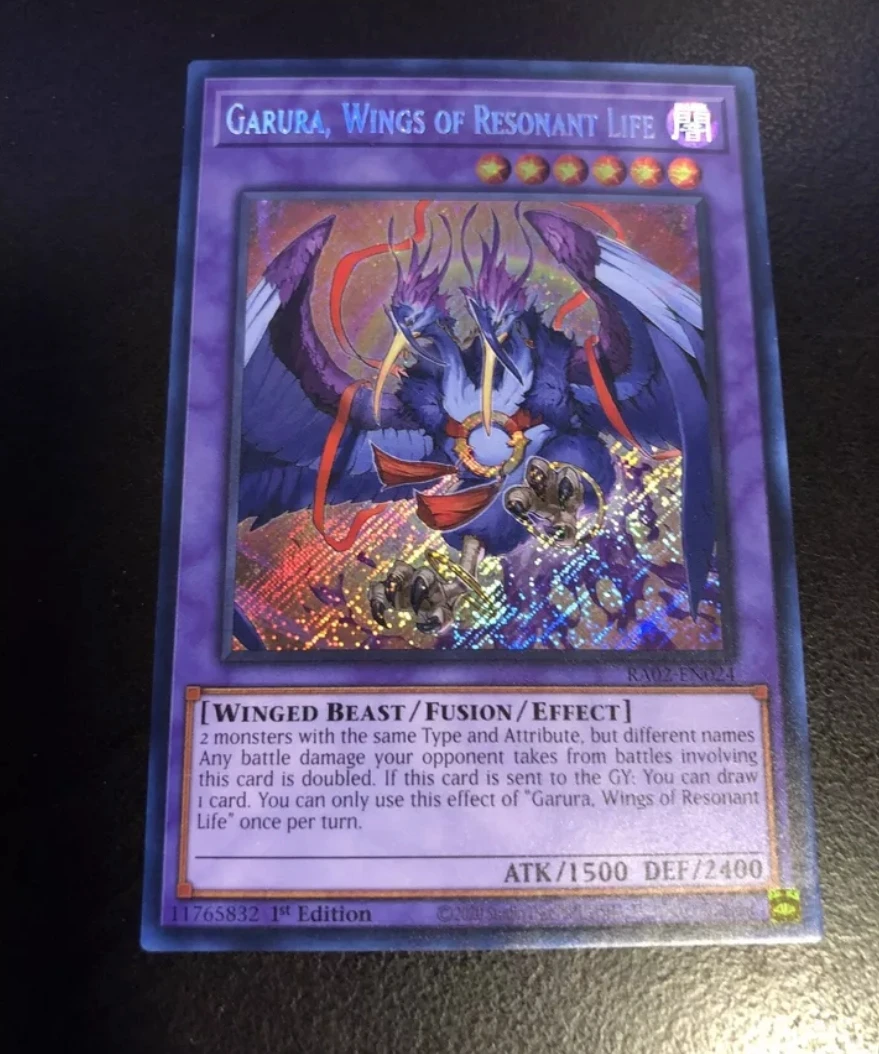 Yugioh KONAMI TCG RA02-EN024 Garura, Wings of Resonant Life Secret Rare English 1st Edition Collection Mint Card