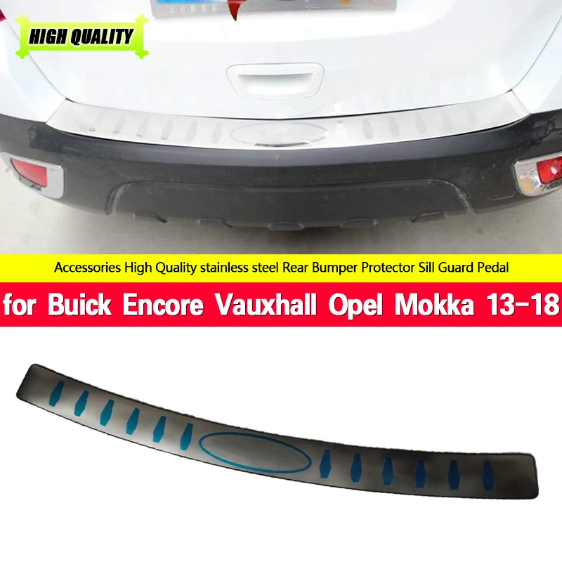 Stainless Steel External Rear Bumper Protector Sill Trunk Guard Cover Trim for Vauxhall Opel Mokka/Buick Encore 2013-2018