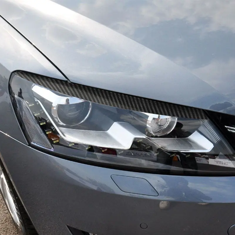 

Для VW Magotan Passat B7 2011 2012-2015 текстура из углеродного волокна/глянцевый черный 2 шт. автомобильные фары из АБС-пластика, накладка на веки для бровей