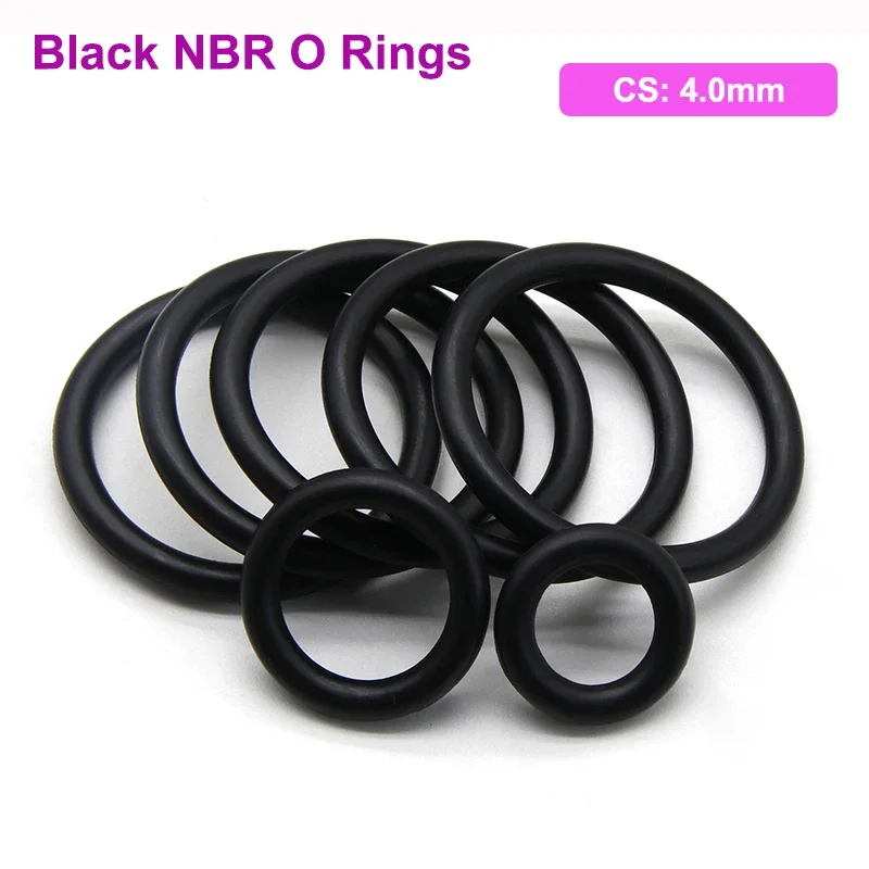 

10/50Pcs Black NBR O Ring Gasket Thickness CS 4mm OD 16~150mm Nitrile Rubber Round O Type Corrosion Oil Resist Sealing Washer