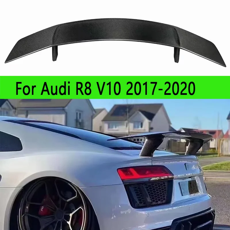 

For Audi R8 V10 2017-2020 Carbon Fiber Tail fins Rear Trunk Spoiler Guide Wing Rear Wing Diverter Spoiler Auto parts Body Kit