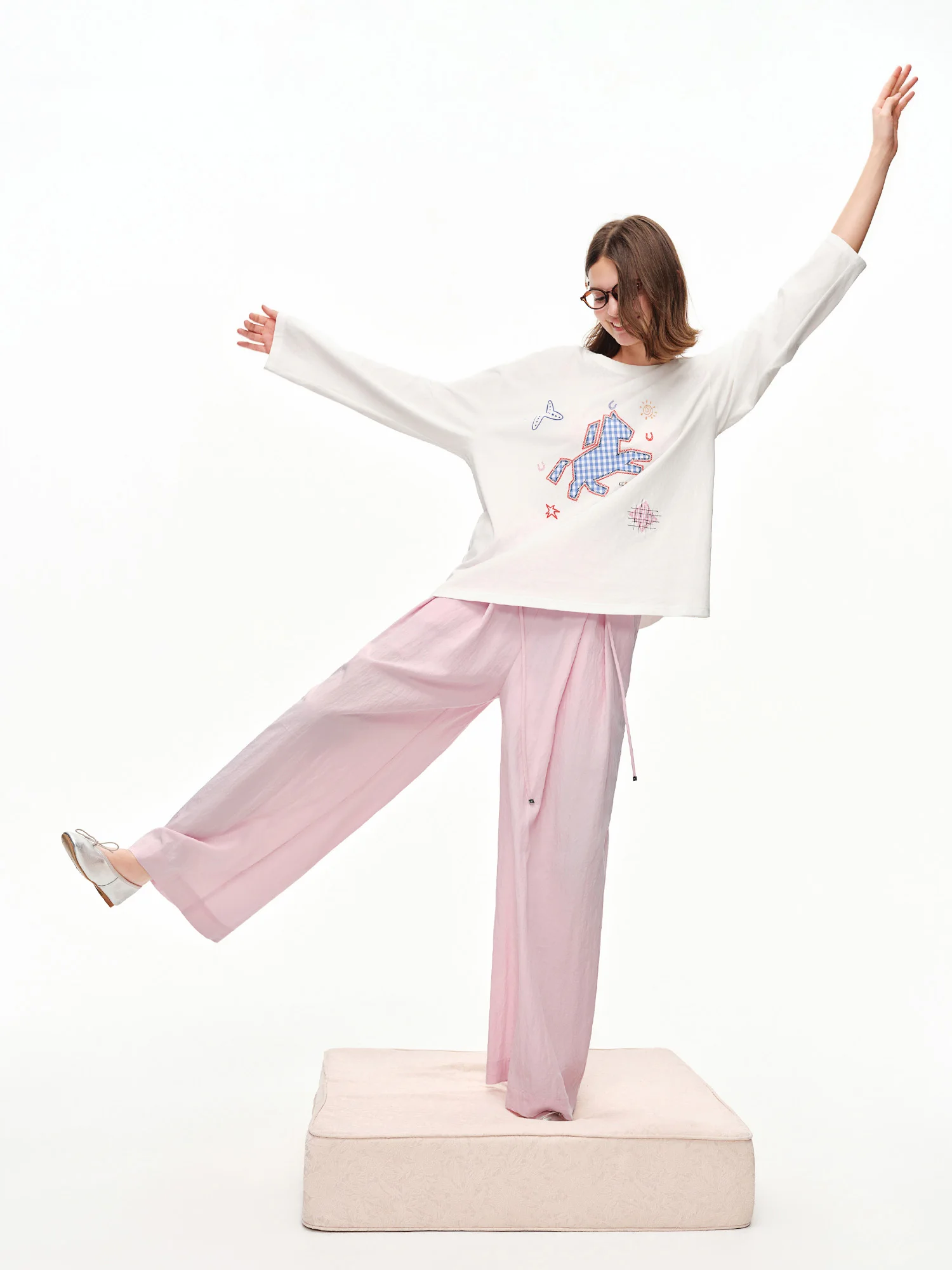 DUSHU 2026 Summer Women's Knit Waistband Wide Leg Pants, Relaxed Fit Yamamoto Style Trousers for Y2K Retro & Casual Street Style