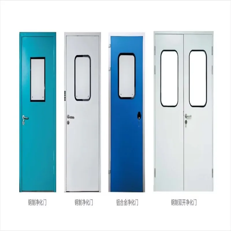 Wholesale OEM Hospital Clean Room Steel Door Hermetically Sealed Modern Design Fiberglass Screen Interior Operating Clean Door