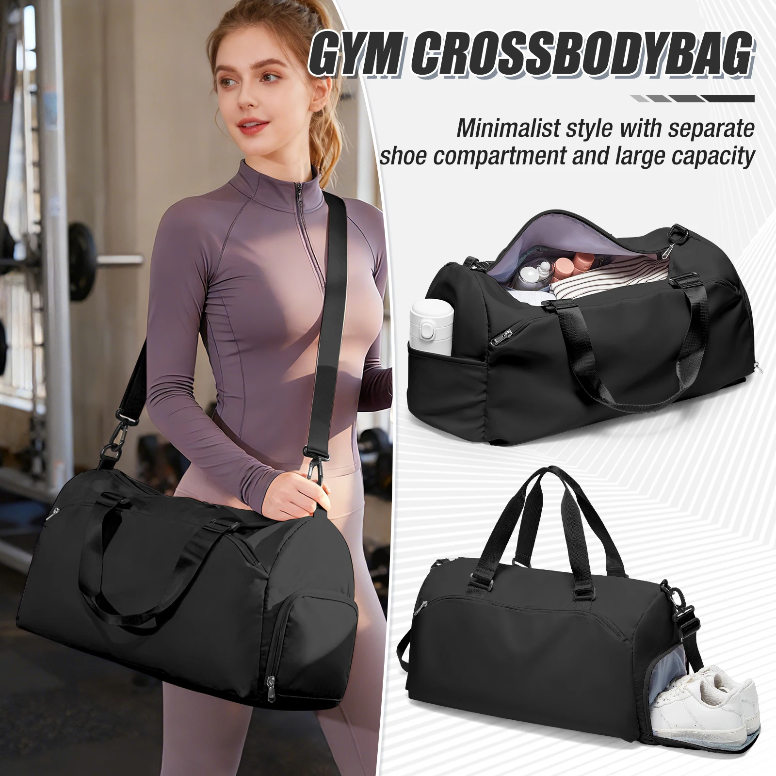 

Спортивная сумка для женщин и мужчин с отделением для обуви и защитой от влаги, сумка для спортзала, для путешествий и тренировок – Сумка для спортзала, сумка для хранения одежды