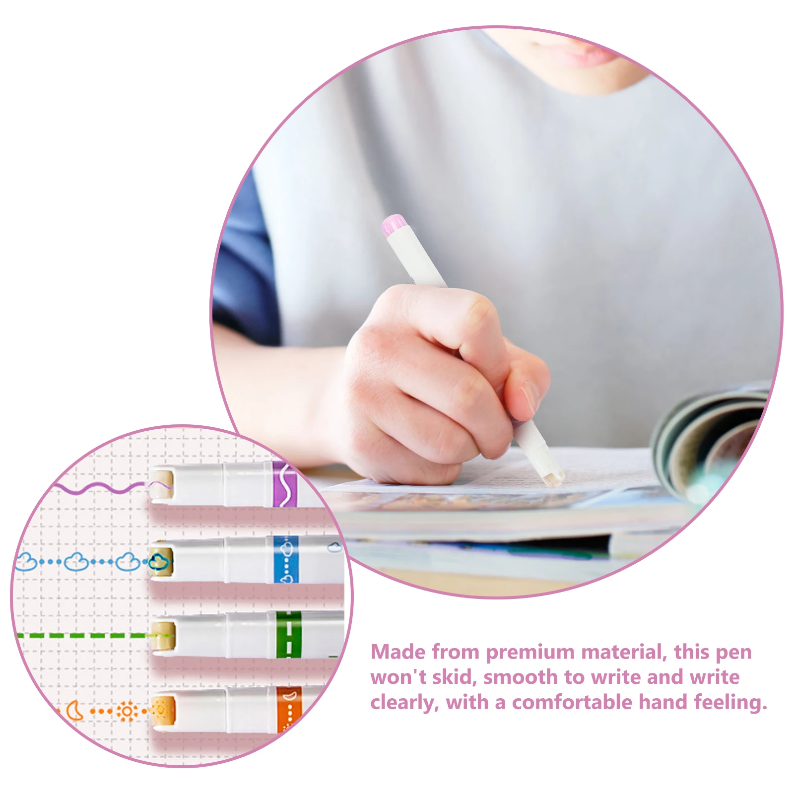 

12 Pcs Scrapbook Curve Marker Household Color Pen Pattern Highlighting Office