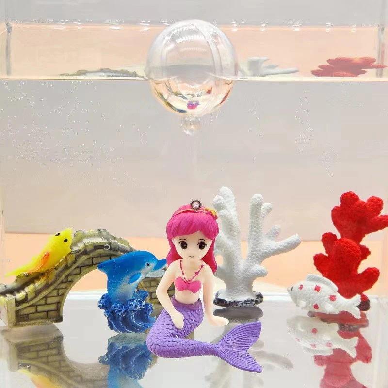 Floating Fish Tank Decoration Ornaments Beach Mermaid Aquarium Small Pendants Creative Landscaping Craft Pendant