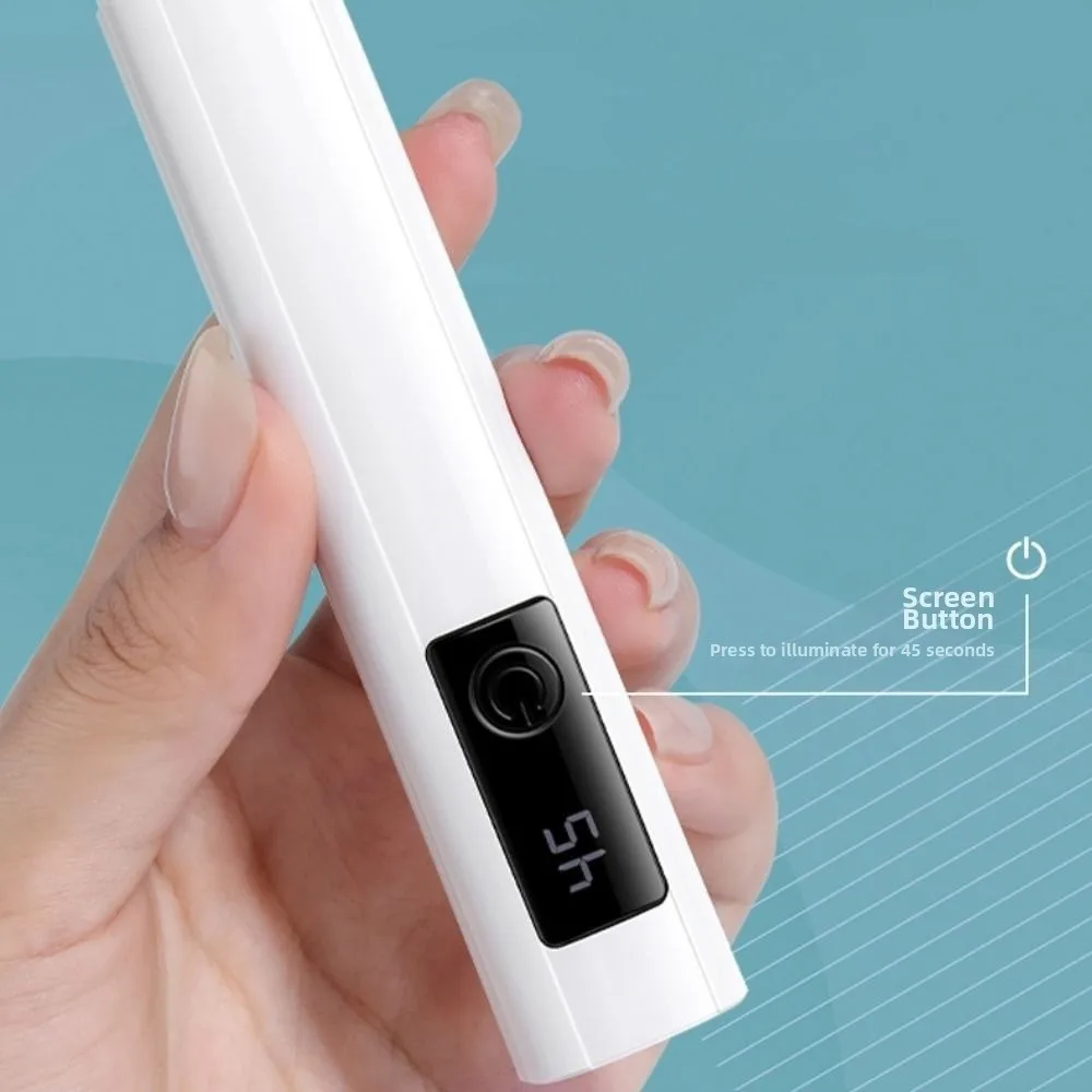 Mini essiccatore per unghie ad asciugatura rapida Luce monocomando efficiente Luce polimerizzante UV Display digitale Essiccatore a luce UV portatile