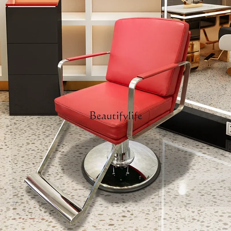 Silla ajustable de alta gama para peluquería, sillón moderno con área de teñido en caliente, para corte de cabello