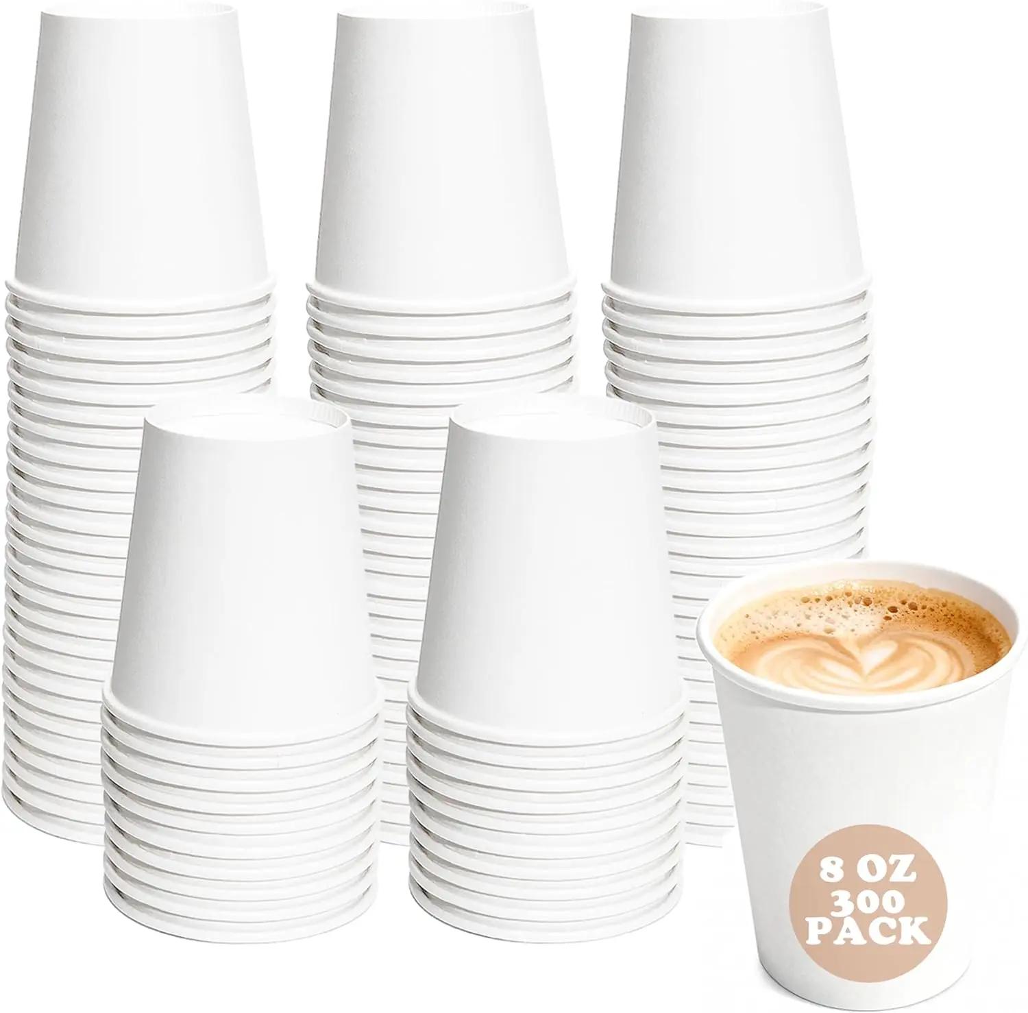 

8oz 300 Pack Bathroom Paper Cups, Disposable Paper Cups, Mouthwash Cups, Paper Coffee Cups, Ideal for Parties, Picnics,