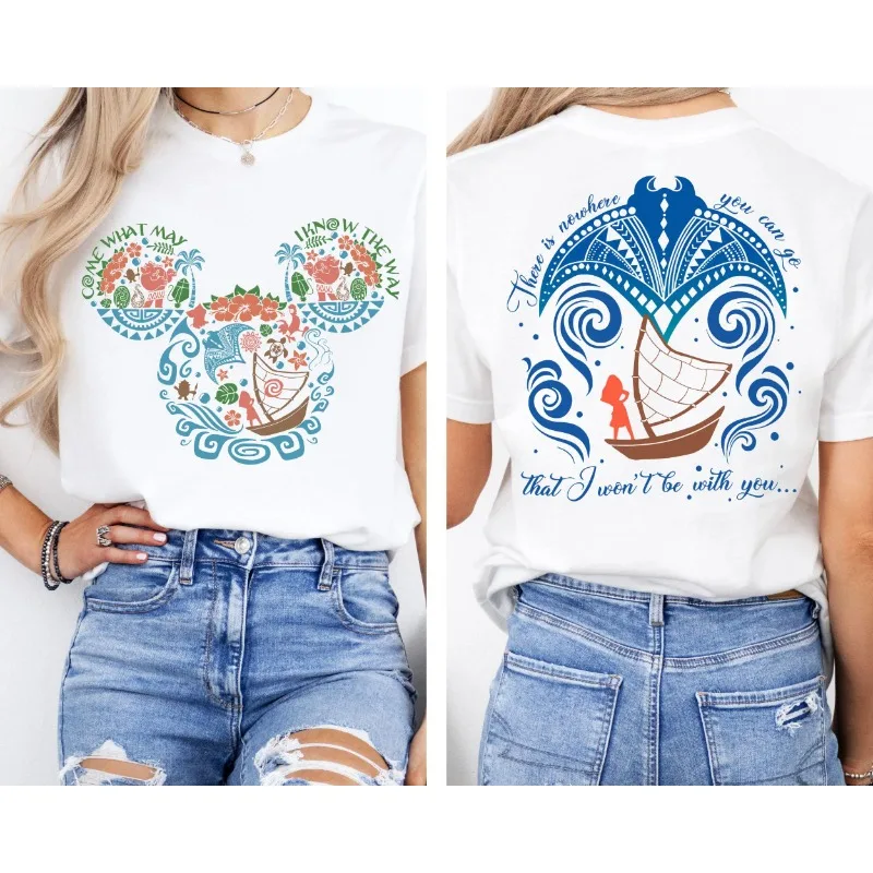 Zomer Moana Shirt Kom op ik kan de manier kennen T-shirts Avontuur T-shirts WDW Travel Mickey Mouse Ears Moana T-shirt