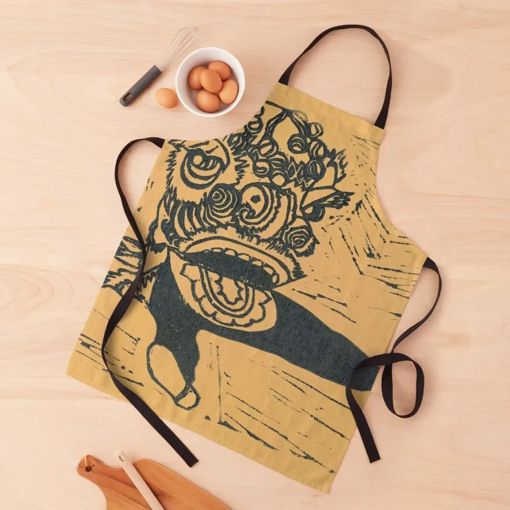 

Lion dancer Apron waterproof for women Kitchen Supplies Idea Goods Apron