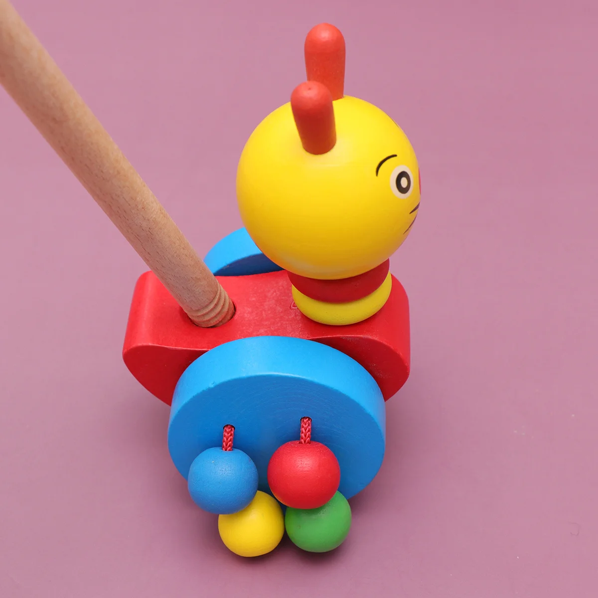 Trotteur en bois pour bébé, Design Animal de dessin animé, couleur vive, chariot de poussée et de traction pour la petite enfance, activité de développement des enfants