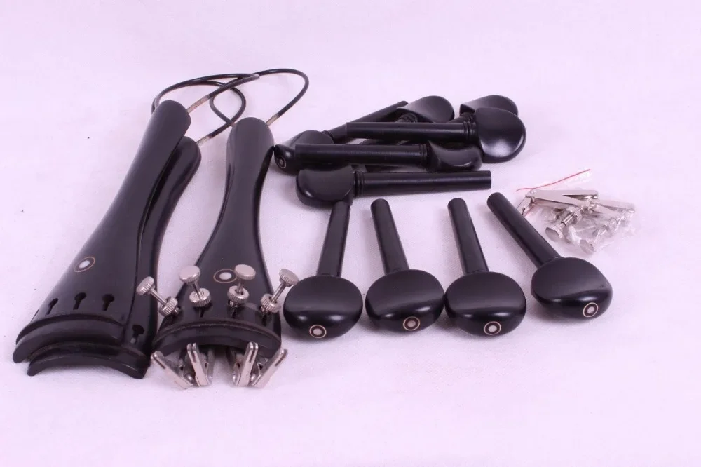 

New 1 set 4/4 violin parts, tail gut tuner ebony tailpiece peg Accessories