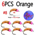6pcs Orange sz 8