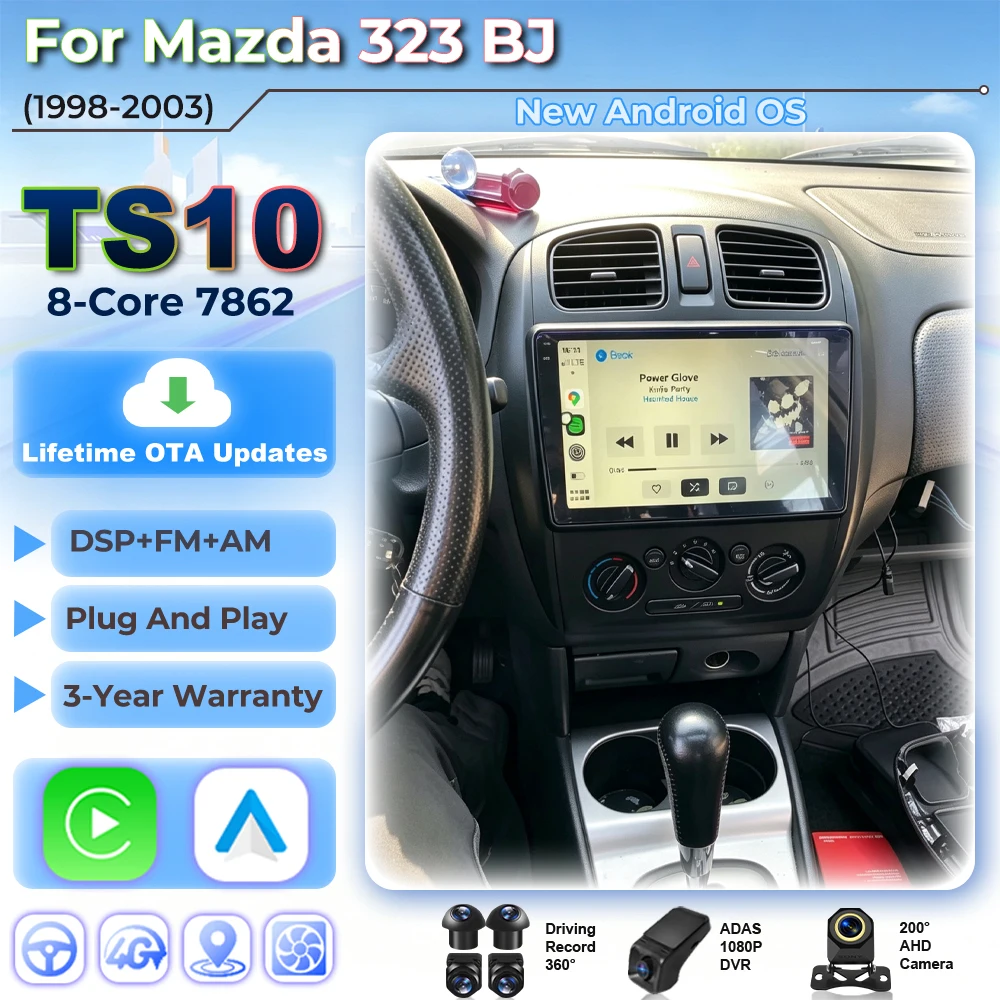 Android 16 Car Stereo For Mazda 323 BJ 1998 1999 2000 2001 2002 2003 Car Radio Multimedia Video Player GPS BT Navigation Screen